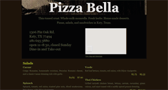 Desktop Screenshot of pizzabellakaty.com